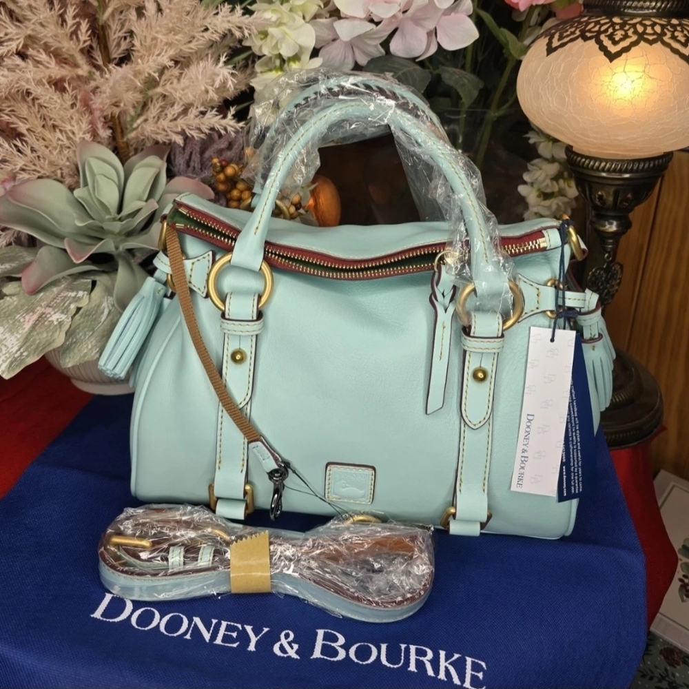 NWT Dooney & Bourke Pale Blue Florentine Satchel Bag